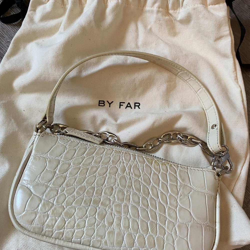 By Far Mini Rachel bag in crocodile embossed leather